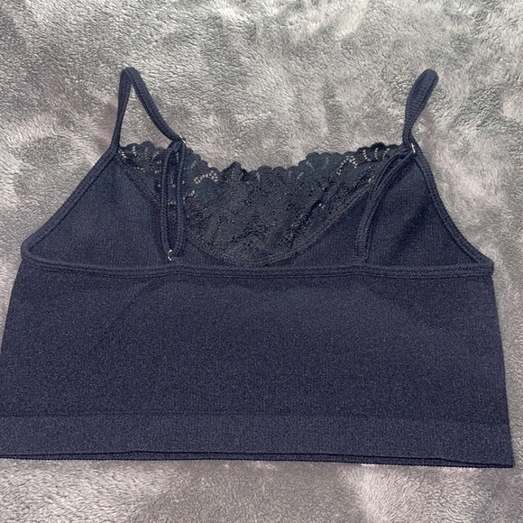 Black Laced Crop Top - Picture 2 of 3